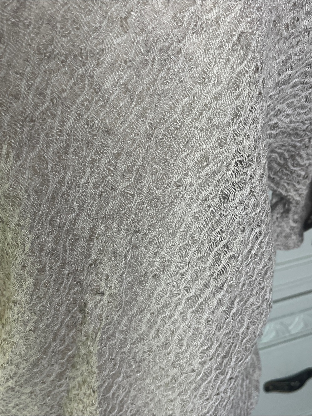 Women's Taupe Textured V-Neck Tunic Top - Picture 3 of 3